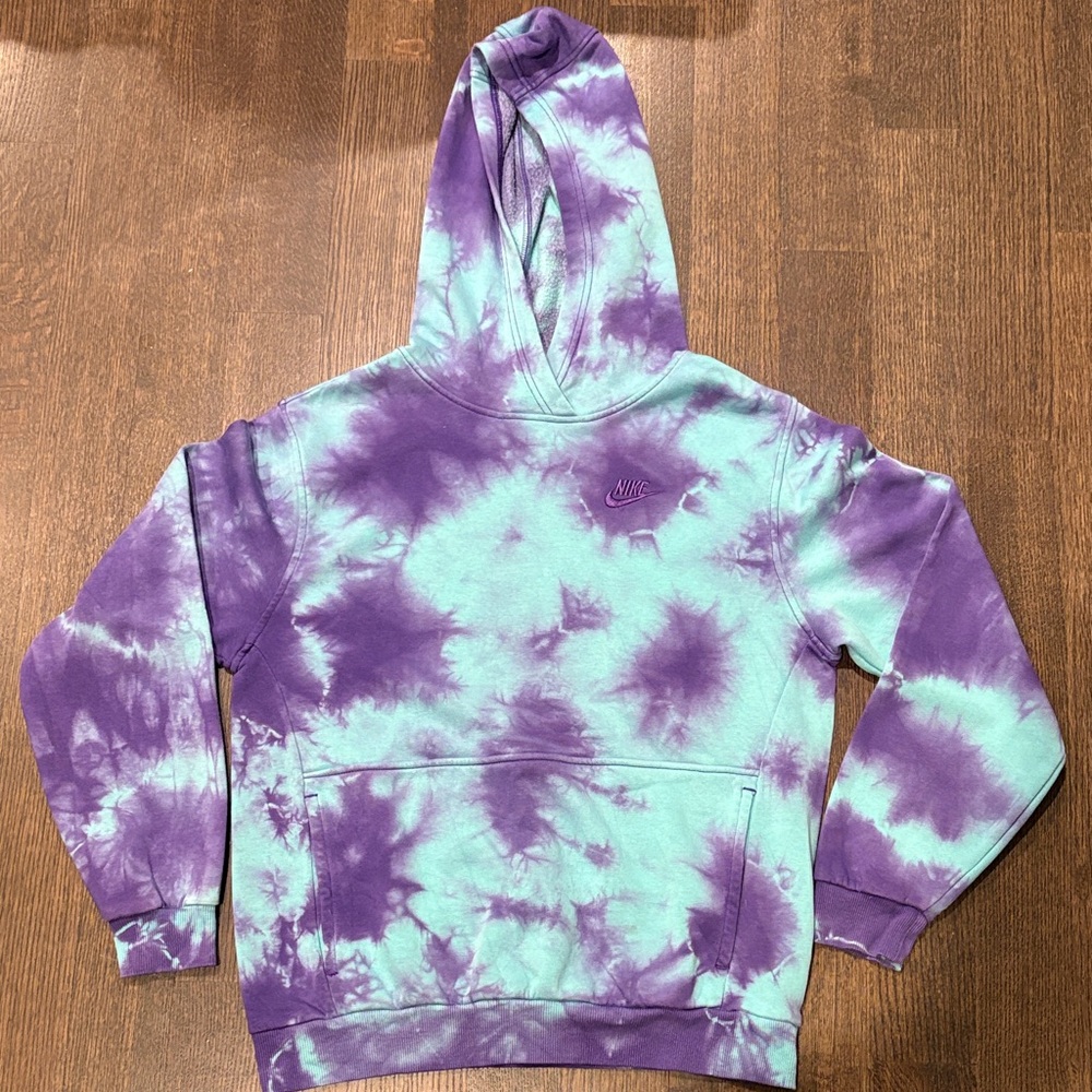 Nike Purple and Blue Tie-Dye Hoodie, Sz. Youth XL - WORN ONCE!